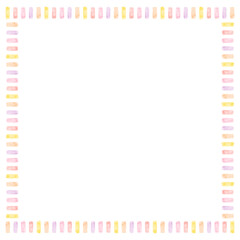 Fototapeta premium かわいい点線の水彩風フレーム 正方形