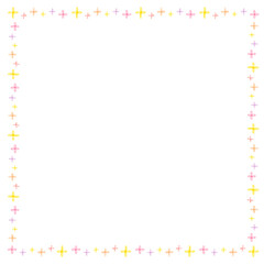 かわいいキラキラの水彩風フレーム　正方形