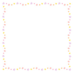 かわいい星形の水彩風フレーム　正方形