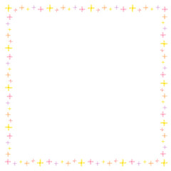 かわいいキラキラの水彩風フレーム　正方形