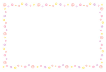 かわいい水玉の水彩風フレーム