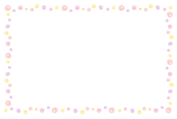 かわいい水玉の水彩風フレーム