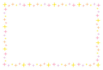 かわいいキラキラの水彩風フレーム