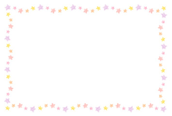 かわいい星形の水彩風フレーム