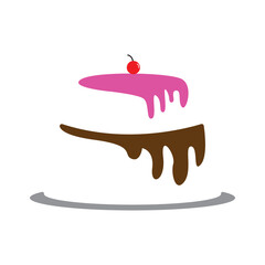 Cake Logo Design, Bakery logo, cake with golden flowers