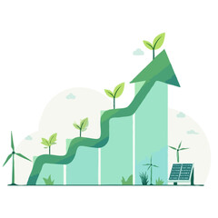 Business growth and success concept with team climbing arrow