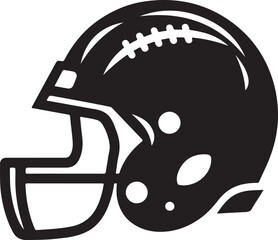Stylized black silhouette of an american football helmet with face mask