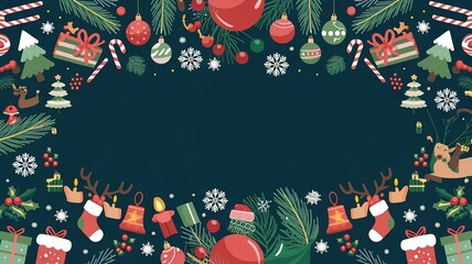hires for Christmas background and presentation 16 9 size with items and decoration with gifts, accessories and colored balls 