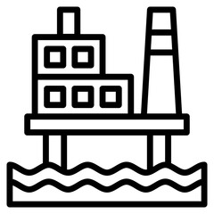 Offshore Platform  Icon Element For Design