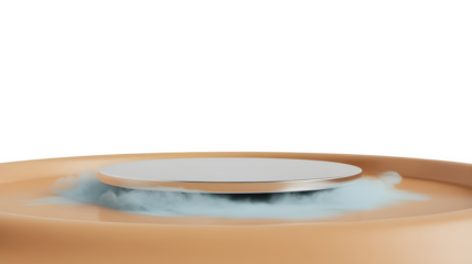 Floating Circular Stage Platform on Transparent Background for Product Mockup
