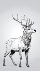 Monochrome stag illustration