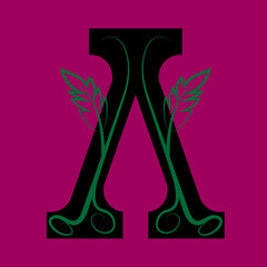 vector illustration of a floral alphabet