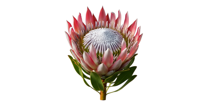 King Protea Flower Isolated on White Background.