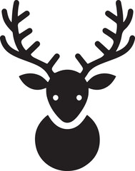 PrintStriking silhouette of a majestic stag s head with antlers