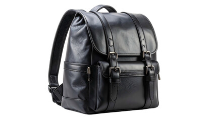 Black Leather Backpack for Men and Women.