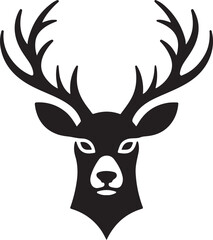 PrintStriking silhouette of a majestic stag s head with antlers