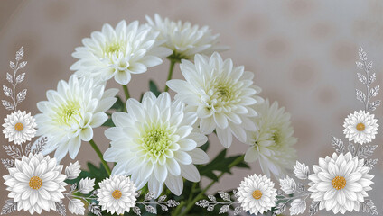 Fototapeta premium White Daisies with Soft Background