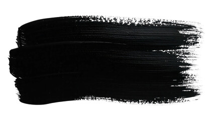 Black paint brush stroke on white background.