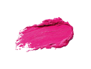 Bright pink lipstick smudge on black