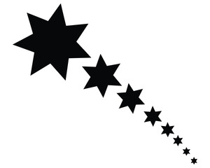 Black Starry Trail A Minimalist Celestial Cascade Illustration