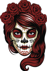 skull with red hair