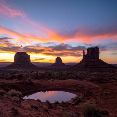 Monument Valley sunrise reflection