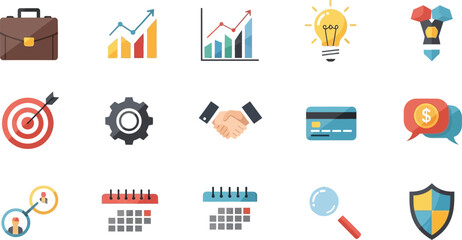 Modern business icon set for presentations and marketing collaterals