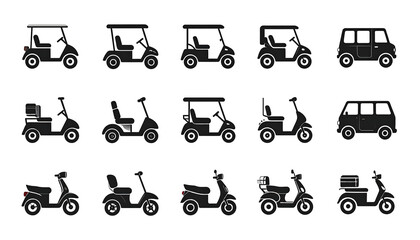 Collection of Electric Vehicles and Scooters Icons.