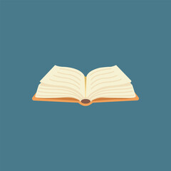 Open book flat icon. Open book on flat tile, reading, education, knowledge.