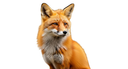 Obraz premium Red fox portrait focused on the alert animal looking away.