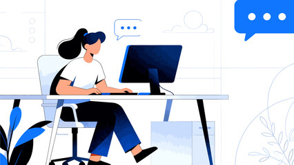 Person working at computer desk