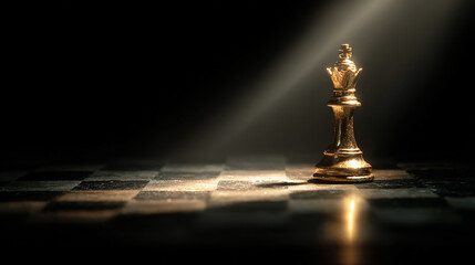 Glowing holographic chess king standing tall among pawns on futuristic digital board, concept of leadership in technology.