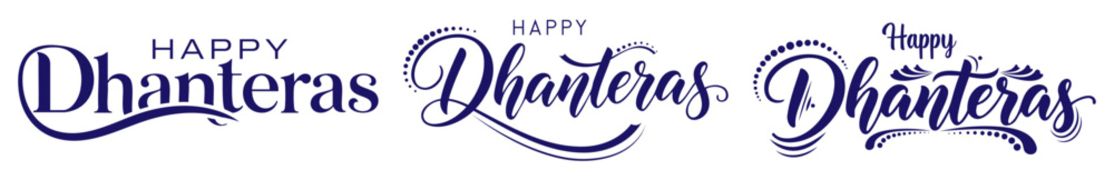 Happy Dhanteras typography.  Dhanteras Sale set