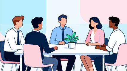 Business team meeting at table