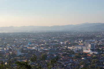 Cityscape of Gorontalo, Indonesia at Sunset