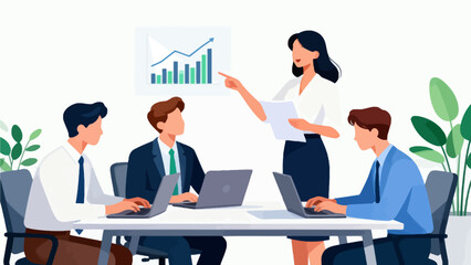 Business team in meeting with presentation