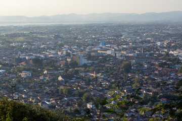 Aerial View of Cityscape in Southeast Asia