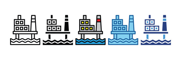 Obraz premium Offshore Platform Icon Element For Design