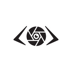 Aperture eye icon. Eye shaped aperture icon, focus, photography, visual media.