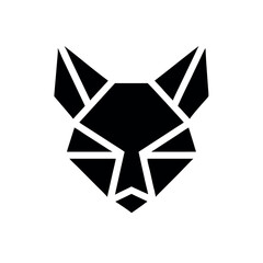 Angular fox head geometric modern wild animal art Vector illustration