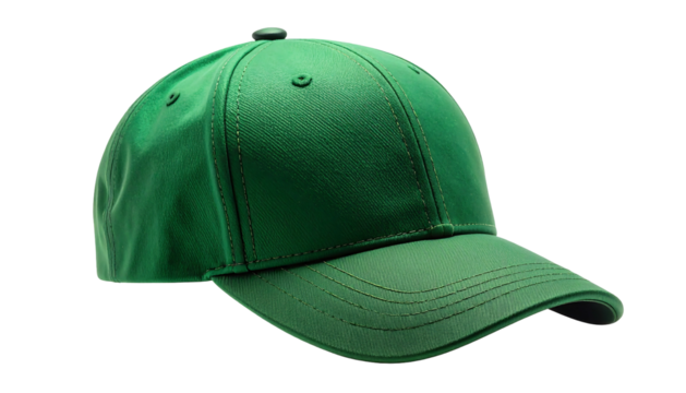 Green baseball cap perfect for sunny days and outdoor activities.