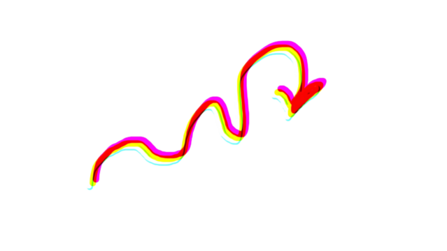 Vibrant Glitch Downward Arrow