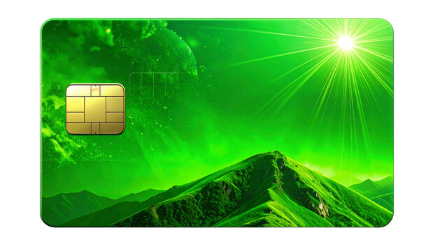 Green Mountain Landscape Credit Card Design.