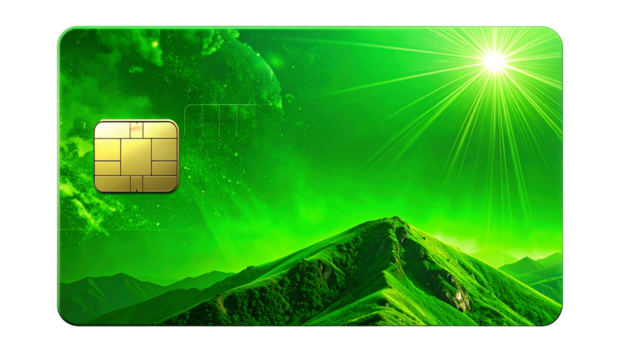 Green Mountain Landscape Credit Card Design.