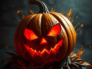 Halloween Pumpkin in October Night