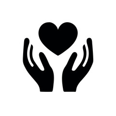 Obraz premium Two hands holding heart symbolizing unity compassion Vector illustration