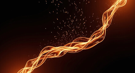 Vibrant Energy Stream with Flickering Luminous Elements