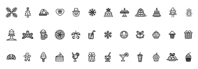 Hand drawn doodle icons pack featuring Christmas themed elements