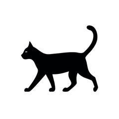 Cat walking with raised tail sleek elegant pet pose Vector illustration