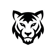 Obraz premium Stylish tiger head design minimal wild concept Vector illustration